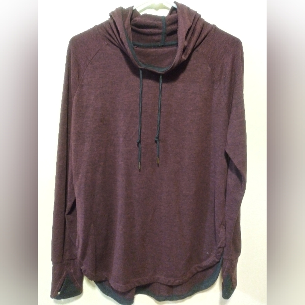 Tangerine Soft Pullover Hoodie – Heathered Purple – Cowl Neck